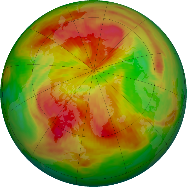 Arctic ozone map for 15 April 1989